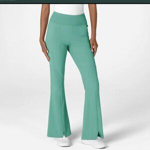 RENEW Women's Cargo Flare Scrub Pant LARGE PETITE Turquoise